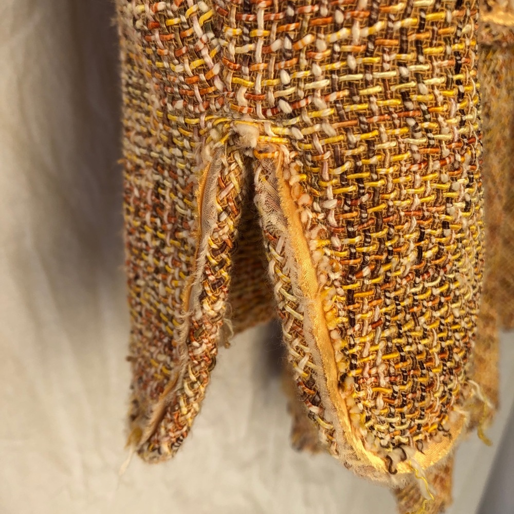 Anne Klein Yellow Woven Jacket and Skirt sz 4 - Picture 2 of 4